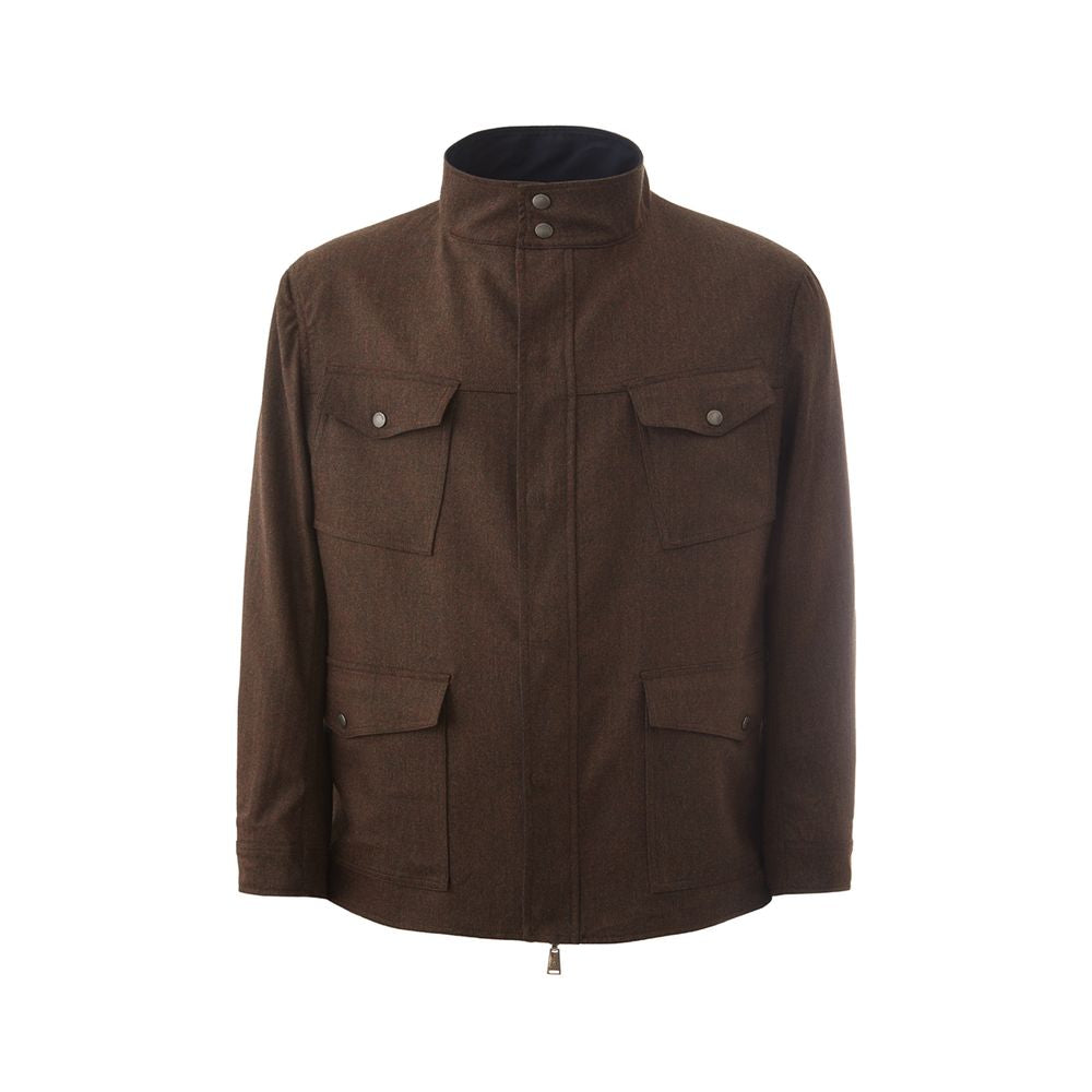 Jacket by Lardini for men in wool blue features a smart silhouette, perfectly accentuated by its unique and functional for a smart finish.