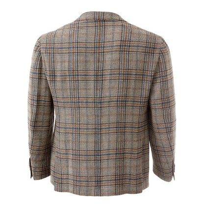 This Blazer by Lardini for men in linen multicolor & tartan presents a tailored silhouette, meticulously tailored with a tailored and distinctive for a tailored finish.