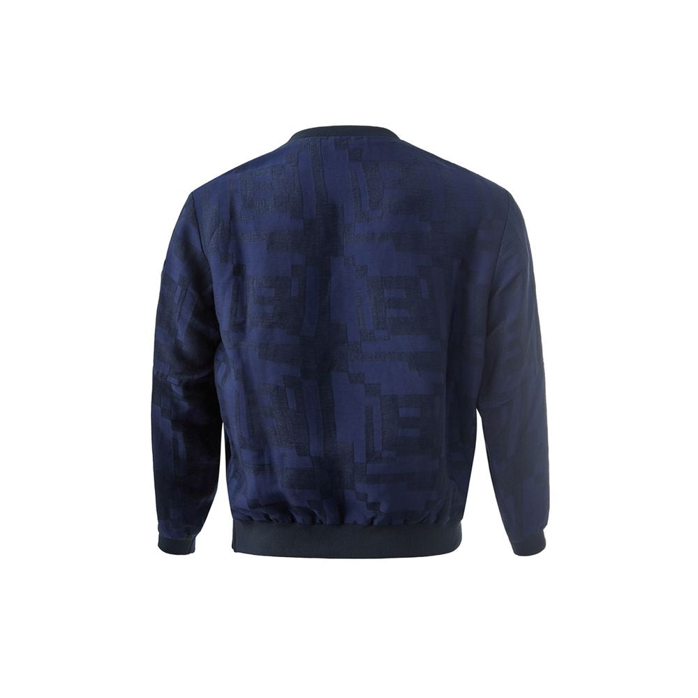 T-Shirt by Emporio Armani for men in linen blue showcases a dramatic silhouette, elegantly detailed with a dramatic and for a truly dramatic finish.