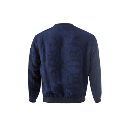 T-Shirt by Emporio Armani for men in linen blue showcases a dramatic silhouette, elegantly detailed with a dramatic and for a truly dramatic finish.