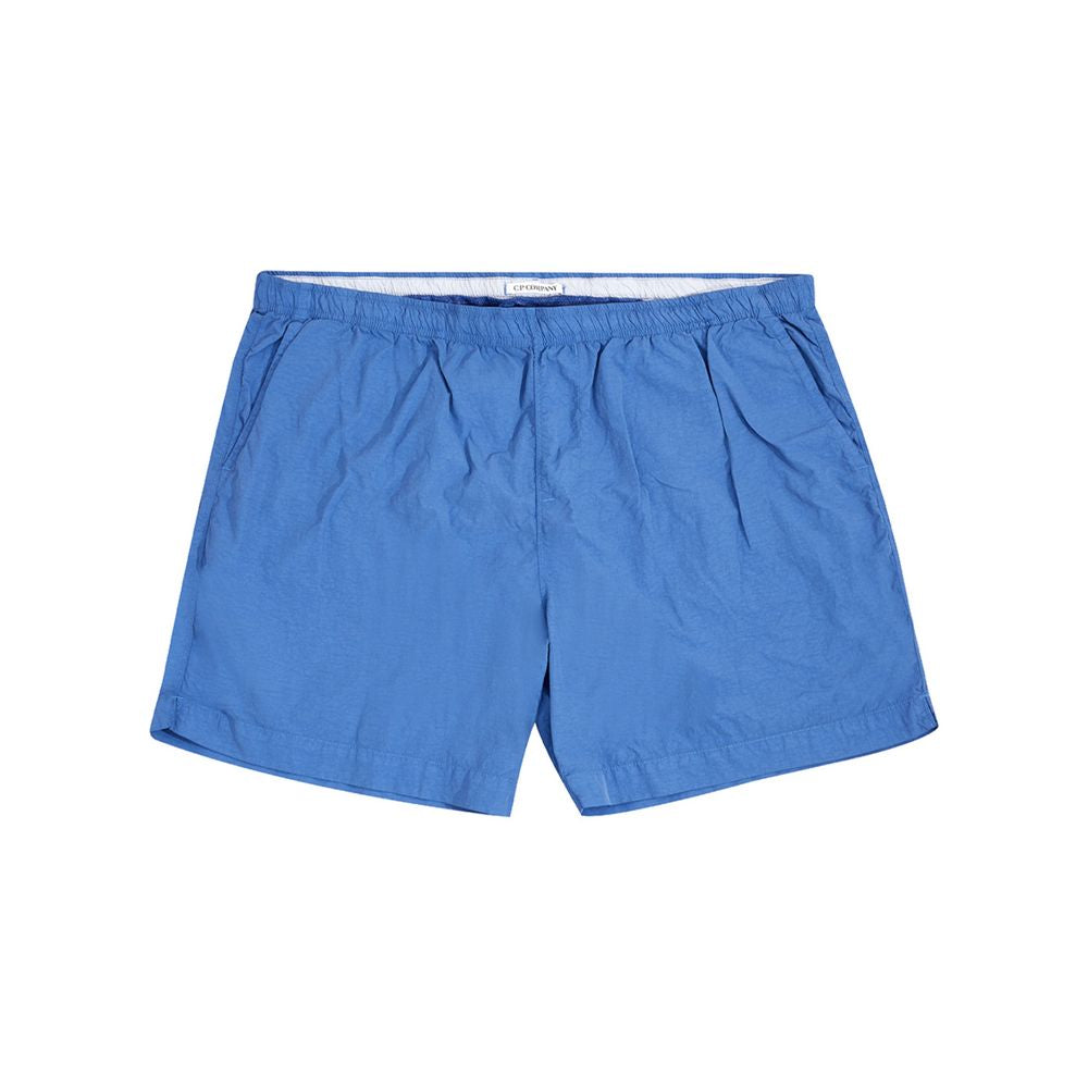 Swim Shorts by C.P. Company for men in polyamide blue presents a sculptural silhouette, showcasing the sculptural Essence Men's Polyamide Swim Shorts design with a refined cut for a premium, sophisticated look.