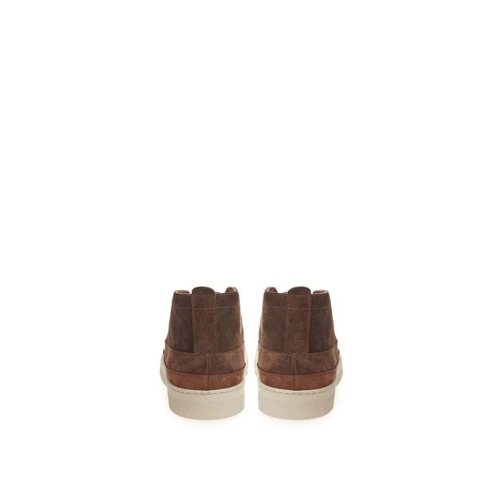 Sneakers by Lardini for men in suede leather brown features a chic design, perfectly showcasing the chic fashion style of this Men's Fashion Suede Leather Sneakers.