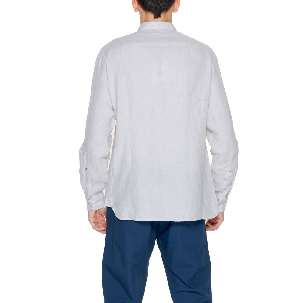 Shirt by U.S. POLO ASSN. for men in linen beige features an polished silhouette, showcasing a sophisticated and detail for a truly polished finish.