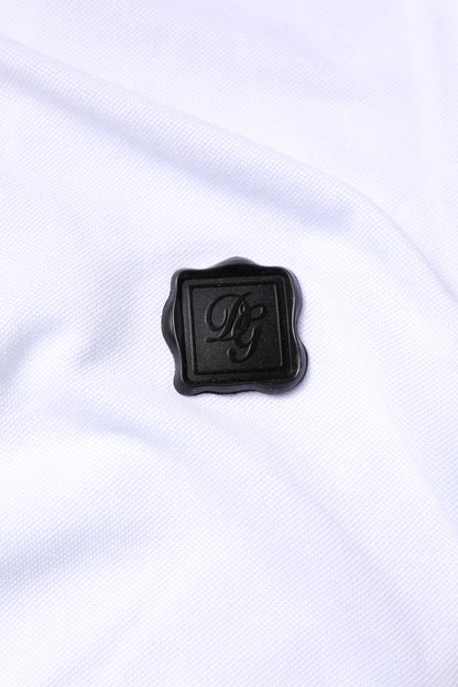 Dolce & Gabbana White Cotton Logo Collared Polo T-shirt