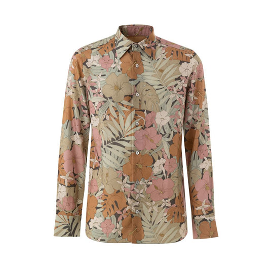 Shirt by Tom Ford for men in lyocell light-blue, multicolor, floral & print features an architectural silhouette with a refined and elegant for a architectural look.
