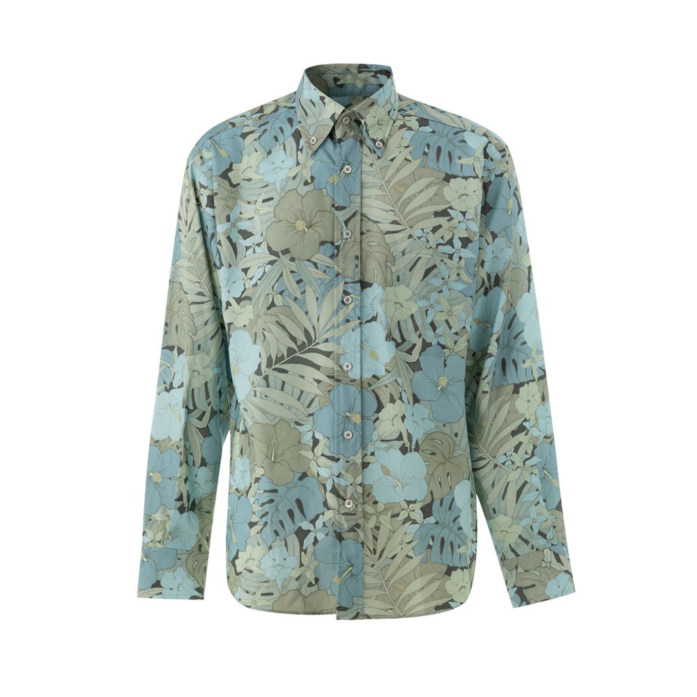 Shirt by Tom Ford for men in lyocell light-blue, multicolor, floral & print presents a discerning silhouette, showcasing a sophisticated and for a truly discerning finish.