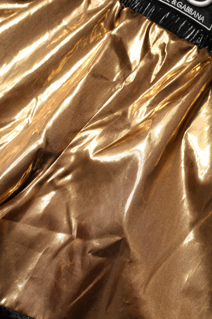 Dolce & Gabbana Metallic Gold High Waist Women Hotpants Short