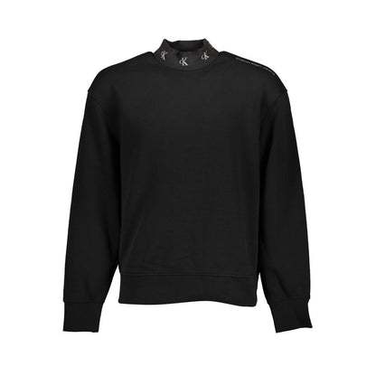Sweatshirt Sweater by Calvin Klein for men in cotton polyester black features an polished silhouette, showcasing refined long-sleeve and a sophisticated round neckline for a truly polished finish.