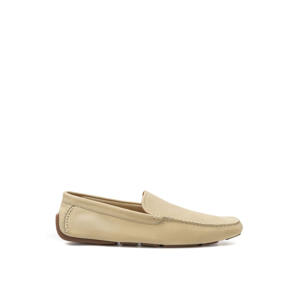 Loafer Shoes by Bally for men in suede leather & rubber beige features an dynamic silhouette from the Men's Suede Leather & Rubber Loafer Shoes collection, defined by a dynamic round toe style and for a dynamic look.