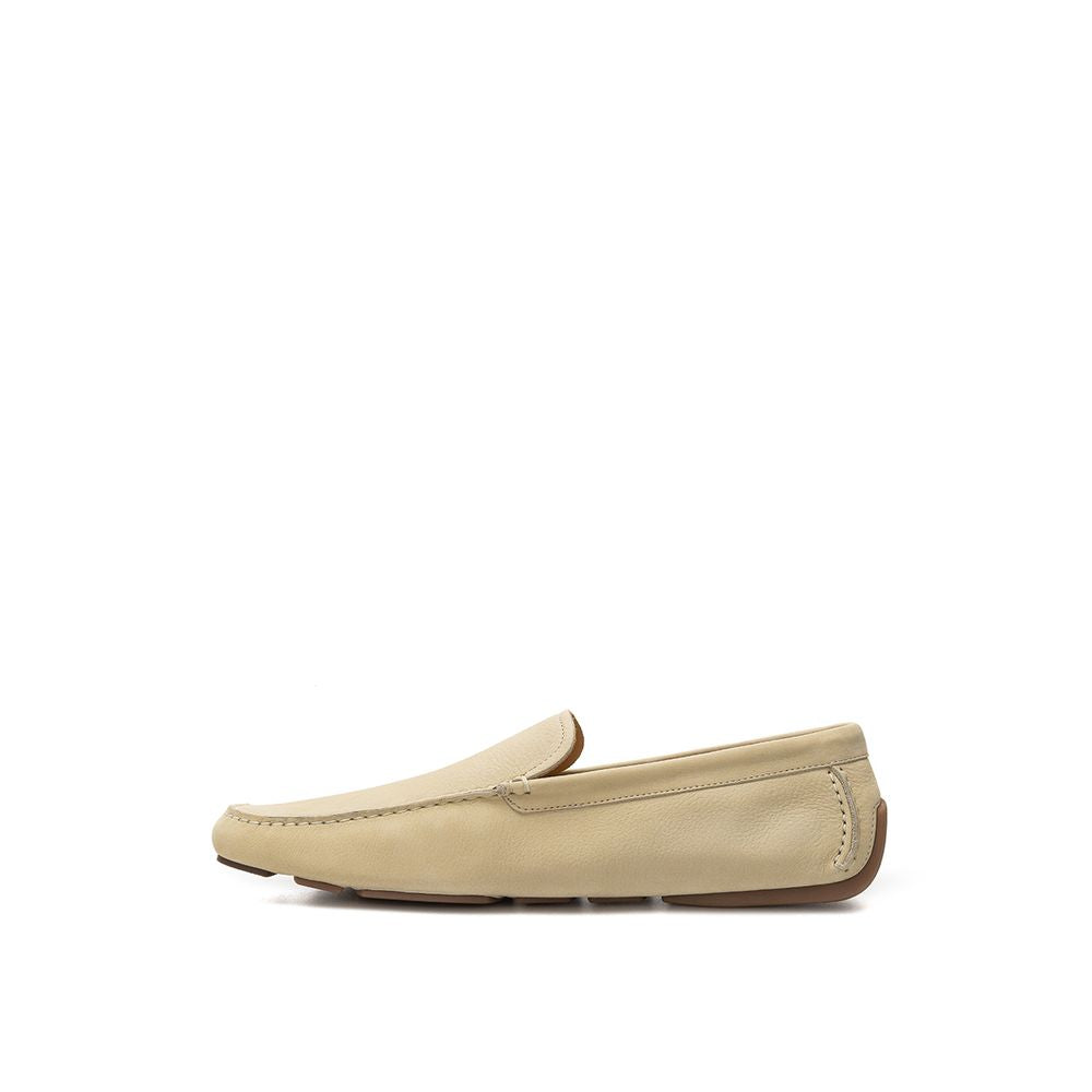 Loafer Shoes by Bally for men in suede leather & rubber beige showcases a resplendent Men's Suede Leather & Rubber Loafer Shoes aesthetic, defined by its resplendent round toe style and elegant .