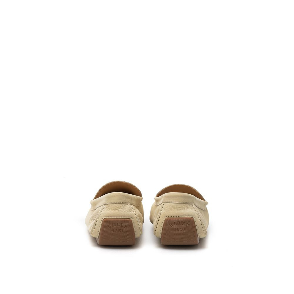 Loafer Shoes by Bally for men in suede leather & rubber beige showcases a timeless silhouette from the Men's Suede Leather & Rubber Loafer Shoes collection, featuring a timeless and round toe style for a timeless finish.