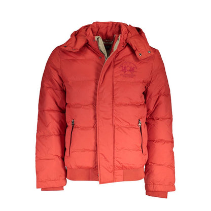 Hooded Trench Coat by La Martina for men in polyamide orange showcases a contemporary silhouette, detailed with a contemporary hooded neckline and distinctive pockets & hooded for a truly contemporary finish.