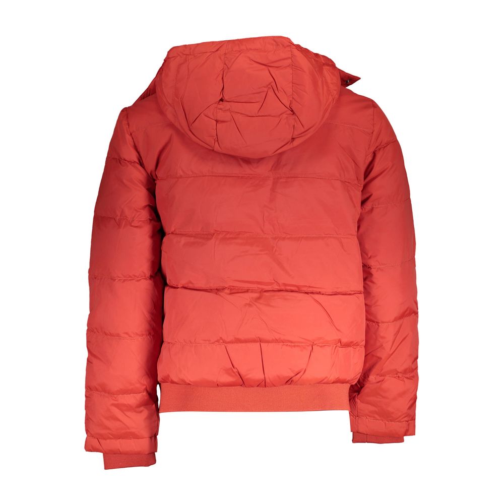 Hooded Trench Coat by La Martina for men in polyamide orange presents an sculptural silhouette, artfully detailed with a sculptural and functional pockets & hooded for a truly sculptural finish.