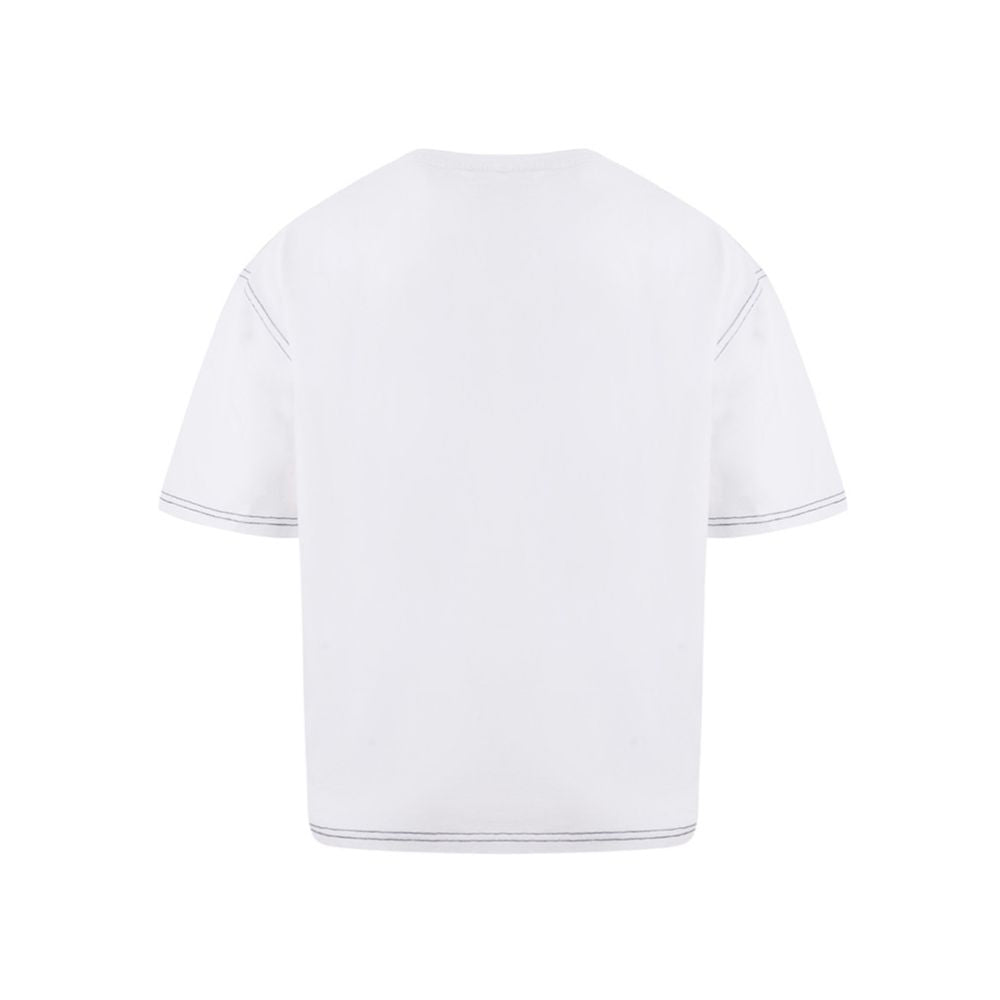 T-Shirt by Kenzo for women in cotton white showcases a fashionable silhouette, elegantly detailed with a fashionable and for a sophisticated, high-fashion look.