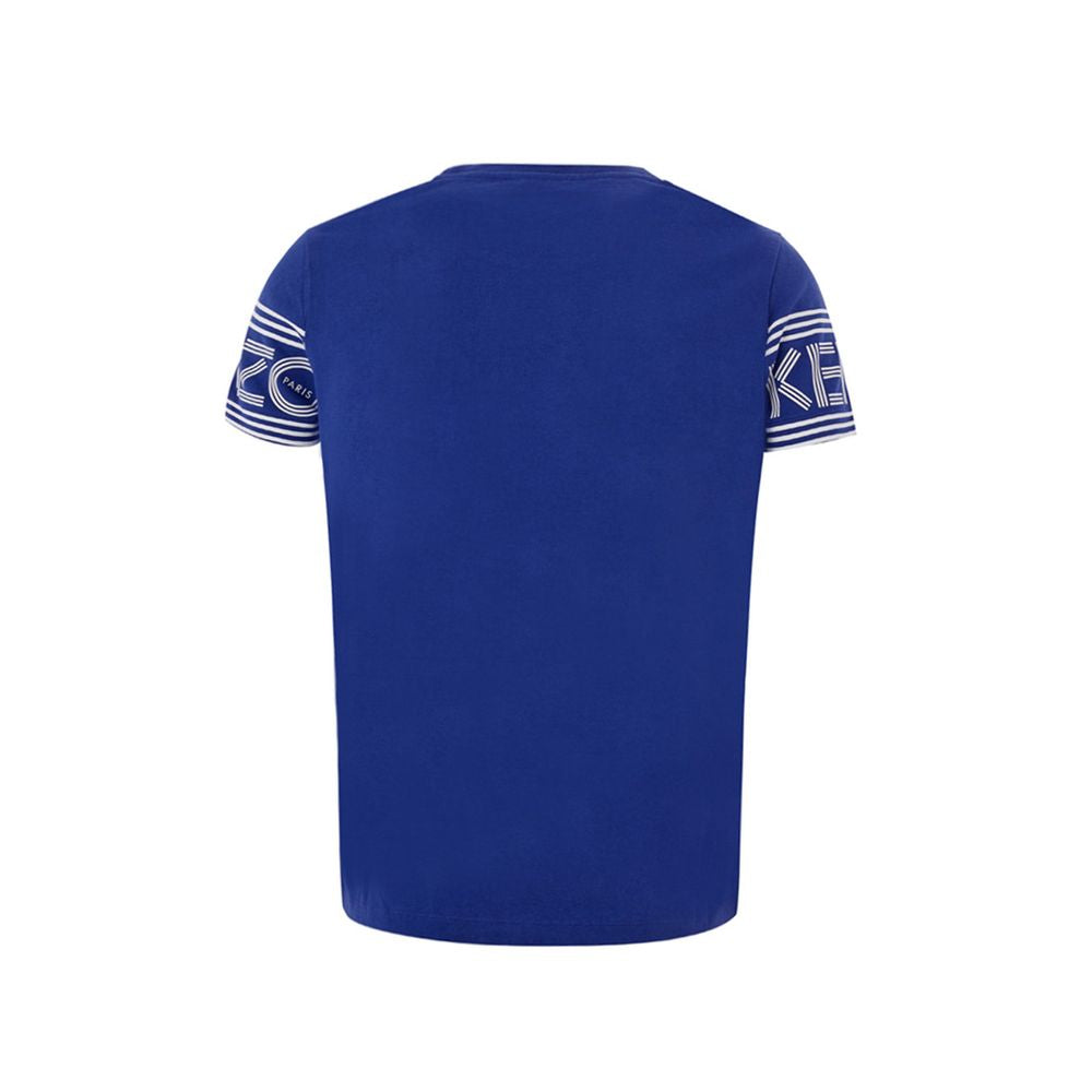 T-Shirt by Kenzo for women in cotton blue showcases a fashionable silhouette, elegantly detailed with a fashionable and for a sophisticated, high-fashion look.