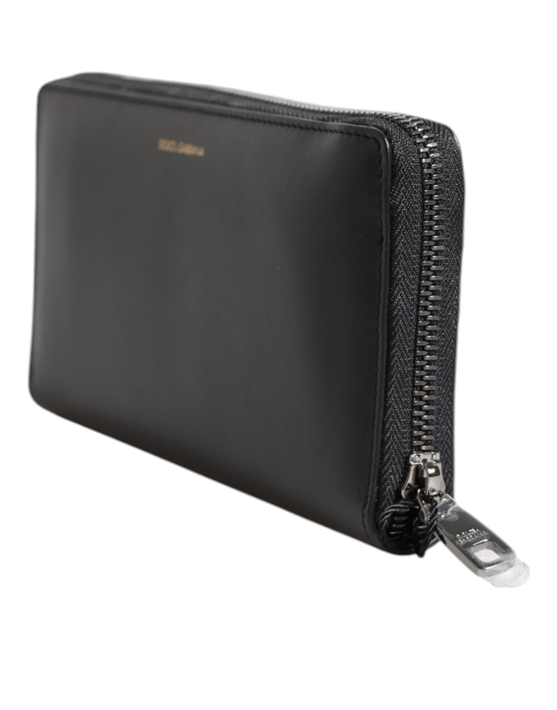 Cardholder Wallet by Dolce & Gabbana for men in exotic leather black & blue showcases a discerning silhouette, artfully capturing the essence of Exotic Leather Cardholder Wallet with its functional card-organization coin-purse.