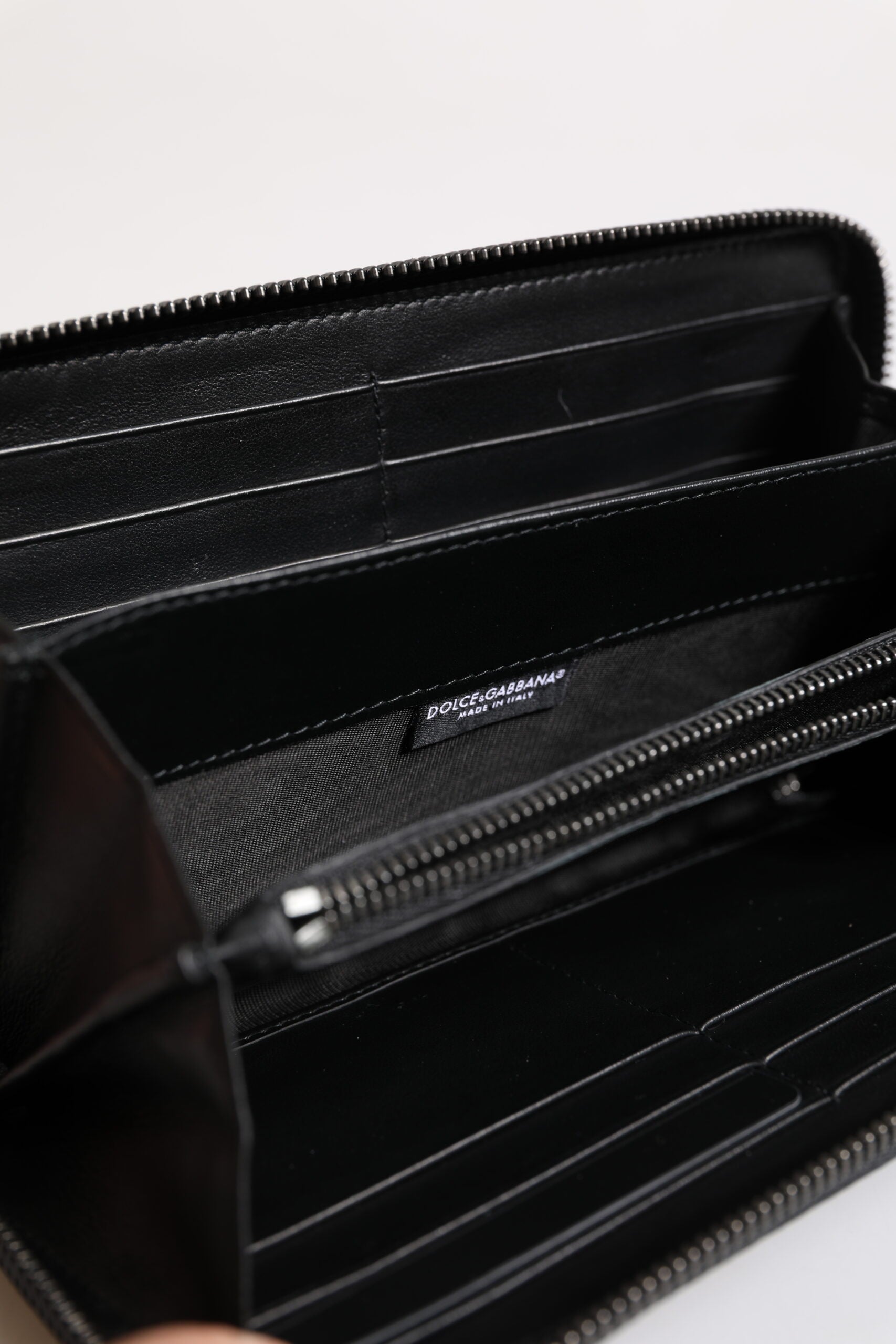 Cardholder Wallet by Dolce & Gabbana for men in exotic leather black & blue features a streamlined silhouette, showcasing the streamlined Exotic Leather Cardholder Wallet design with sophisticated card-organization coin-purse for a premium look.