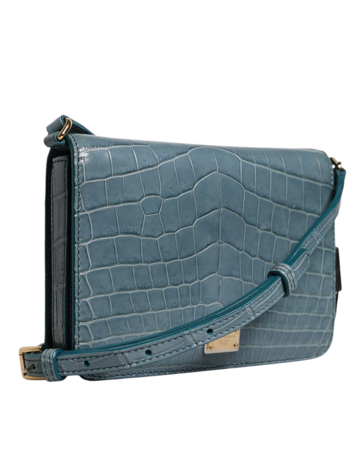 Mini Crossbody Handbag by Dolce & Gabbana for women in exotic leather black, gold & green features an versatile silhouette, showcasing a secure magnetic and versatile internal-pockets & cardholder with versatile crossbody-strap for a versatile finish.