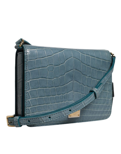Mini Crossbody Handbag by Dolce & Gabbana for women in exotic leather black, gold & green features an versatile silhouette, showcasing a secure magnetic and versatile internal-pockets & cardholder with versatile crossbody-strap for a versatile finish.