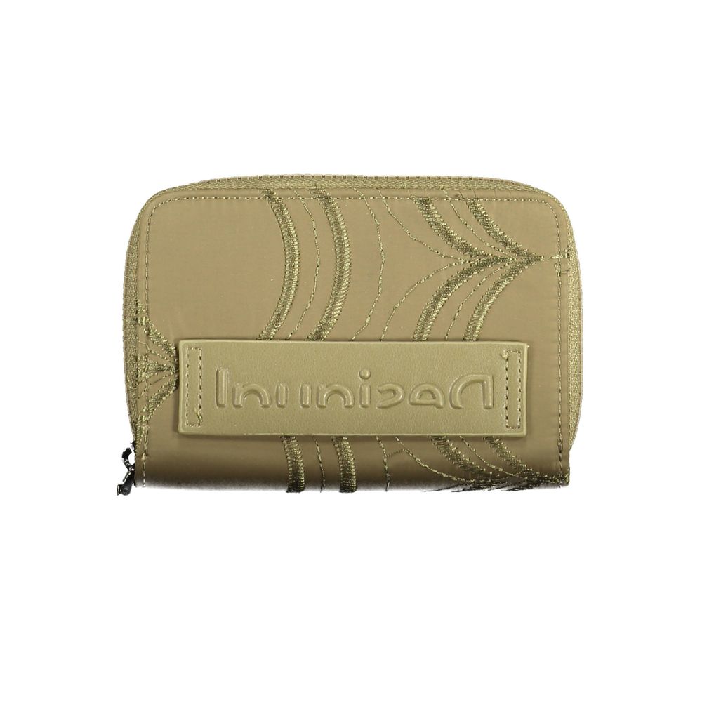 Cardholder Wallet by Desigual for women in polyester green, patterned & signature features a streamlined silhouette, showcasing the streamlined Polyester Cardholder Wallet design with sophisticated card-organization coin-purse for a premium look.