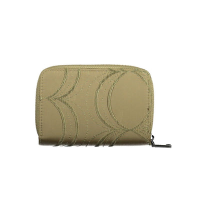 Cardholder Wallet by Desigual for women in polyester green, patterned & signature showcases a discerning silhouette, artfully capturing the essence of Polyester Cardholder Wallet with its functional card-organization coin-purse.
