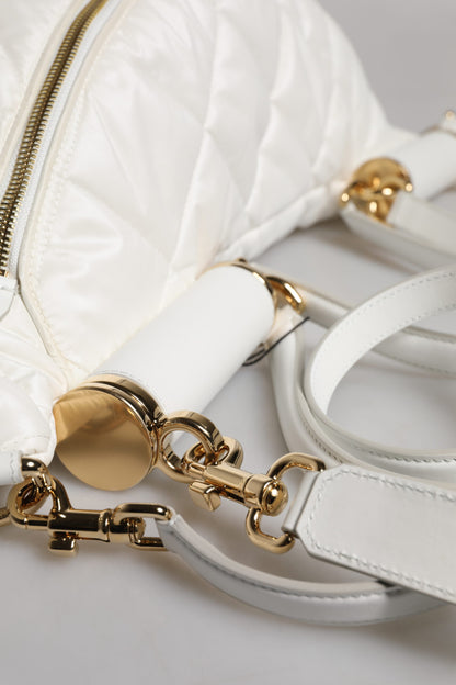 Quilted Fanny Pack Belt Bag by Dolce & Gabbana for women in calf leather & nylon gold & white presents a unrivaled Calf Leather Nylon Quilted Fanny Pack Belt Bag design, featuring a secure zipper, ample , and versatile handle, adjustable-strap, detachable-strap & belt-strap for a unrivaled finish.