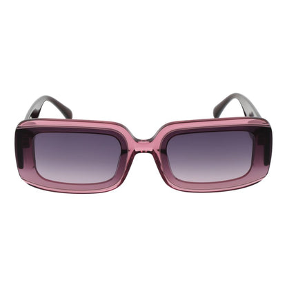 Sunglasses by Maje for women in acetate and pink presents a sumptuous silhouette, featuring rose coloured frame and rectangle full-rim frame design with gradient category-3-dark-tint lens for a sumptuous look.