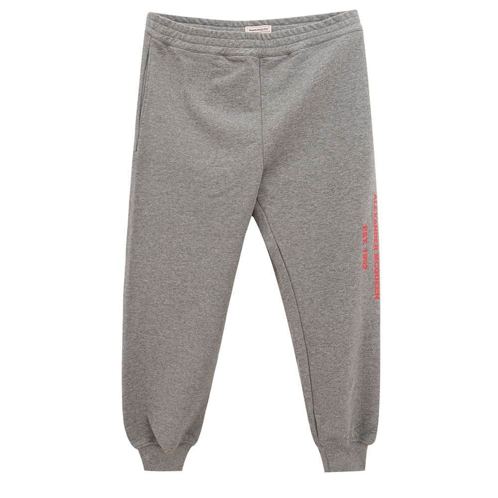 Trousers by Alexander McQueen for women in stretch cotton gray features an on trend silhouette, showcasing a sophisticated with a long and for an on trend finish.