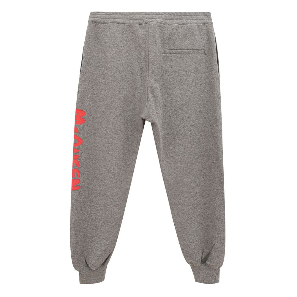 Trousers by Alexander McQueen for women in stretch cotton gray features a artisanal silhouette, showcasing a sophisticated with a long and for a artisanal finish.