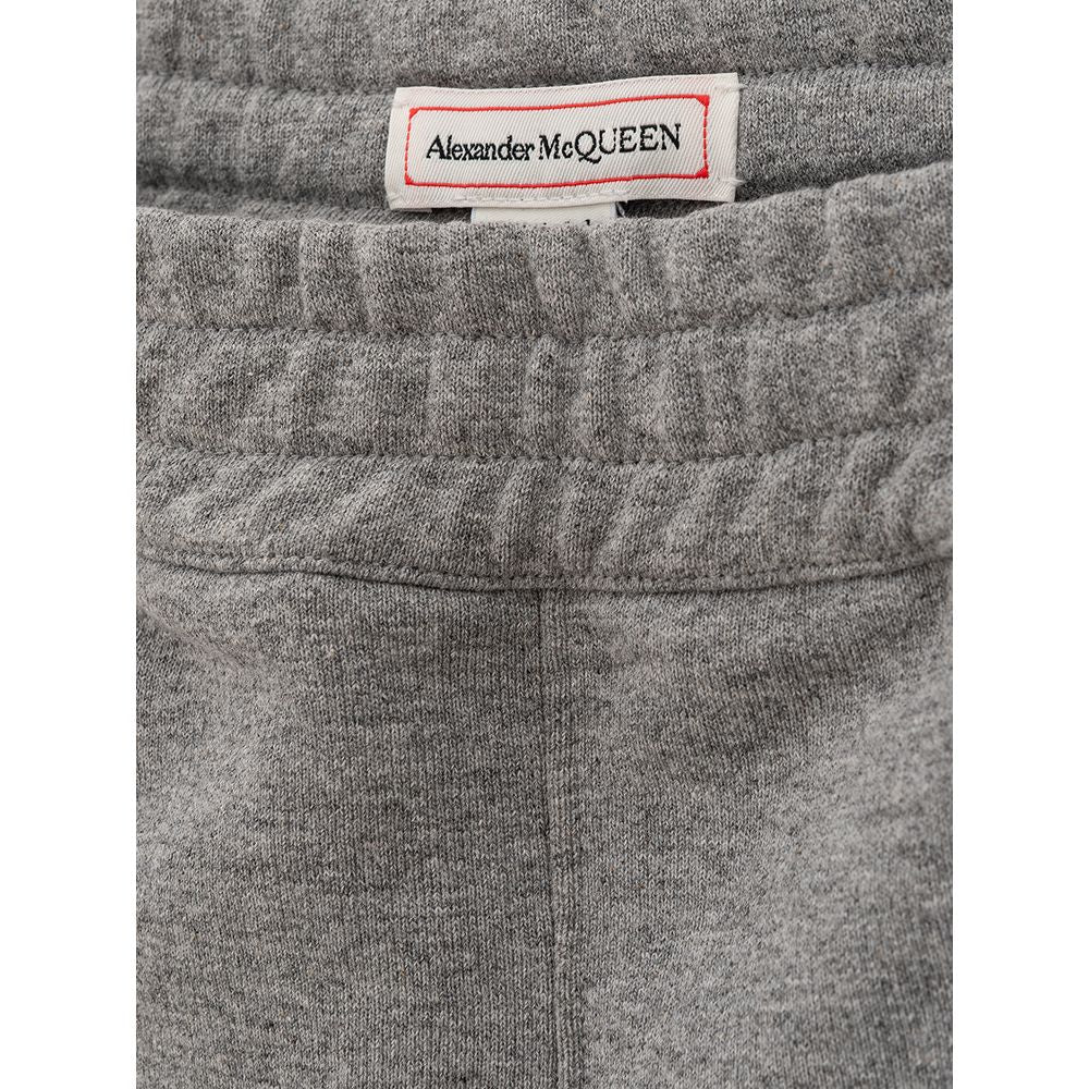 Trousers by Alexander McQueen for women in stretch cotton gray presents a perennial silhouette, meticulously tailored with a cut, long finish, and an elegant .