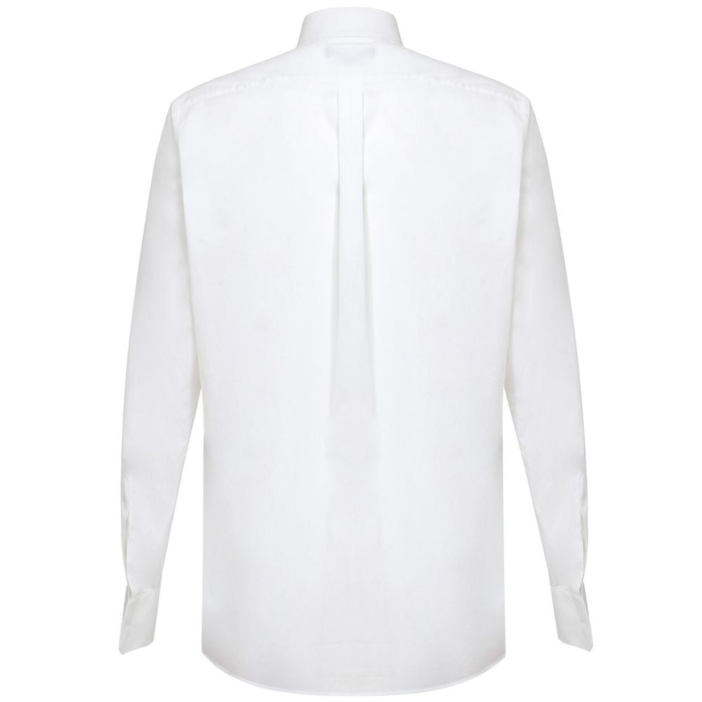Shirt by Dolce & Gabbana for men in cotton white features an polished silhouette, showcasing a sophisticated shirt-collar neckline and detail for a truly polished finish.