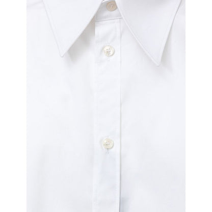 Shirt by Dolce & Gabbana for men in cotton white, featuring a nuanced and nuanced shirt-collar neckline for a sophisticated finish.