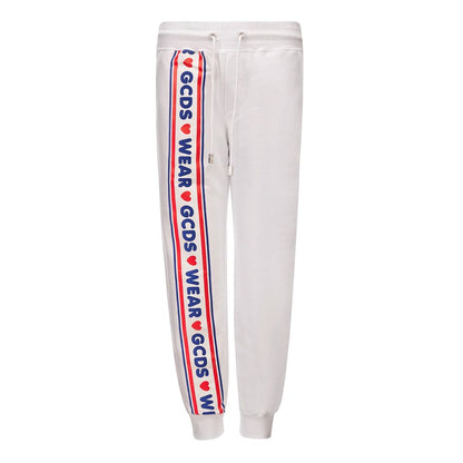 Jogger Sweatpants by GCDS for women in cotton white features a athletic relaxed-fit with a and long, showcasing athletic for a sophisticated performance look.