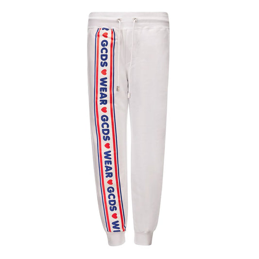 Jogger Sweatpants by GCDS for women in cotton white features a athletic relaxed-fit with a and long, showcasing athletic for a sophisticated performance look.