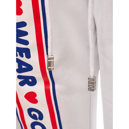 Jogger Sweatpants by GCDS for women in cotton white features an sporty relaxed-fit with a and long, showcasing sporty .