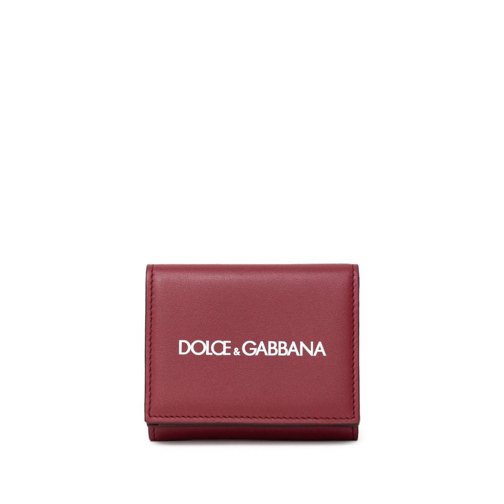 Wallet by Dolce & Gabbana for men in calfskin leather red & print features a streamlined silhouette, showcasing the streamlined Calfskin Leather Wallet design with sophisticated coin-purse for a premium look.