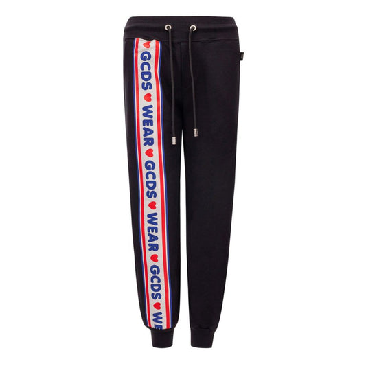 Jogger Sweatpants by GCDS for women in cotton black & white features an ergonomic and with a ergonomic long, showcasing innovative for a ergonomic look.
