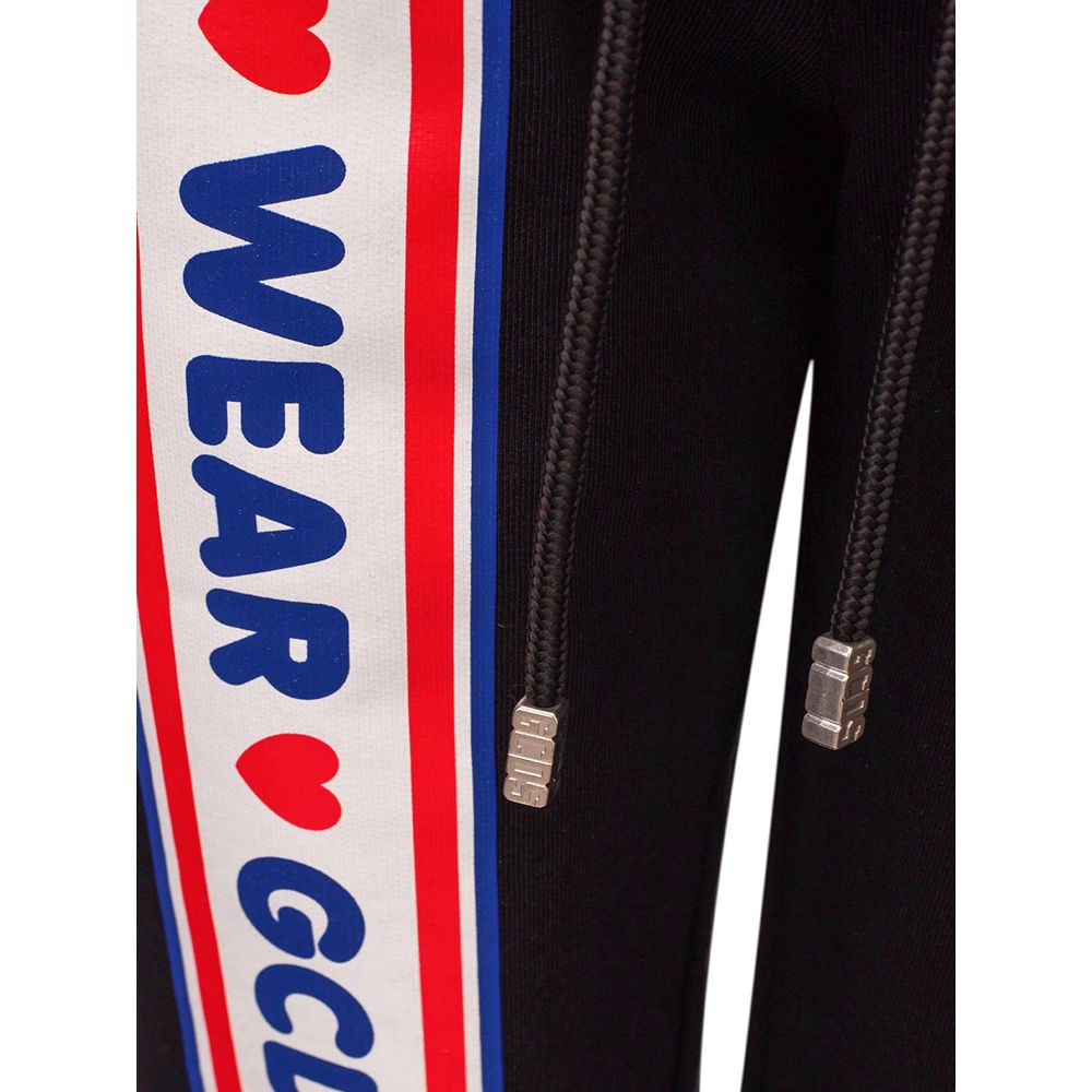 Jogger Sweatpants by GCDS for women in cotton black & white features a athletic with a and long, showcasing athletic for a sophisticated performance look.