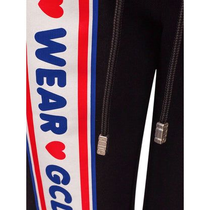 Jogger Sweatpants by GCDS for women in cotton black & white features a athletic with a and long, showcasing athletic for a sophisticated performance look.