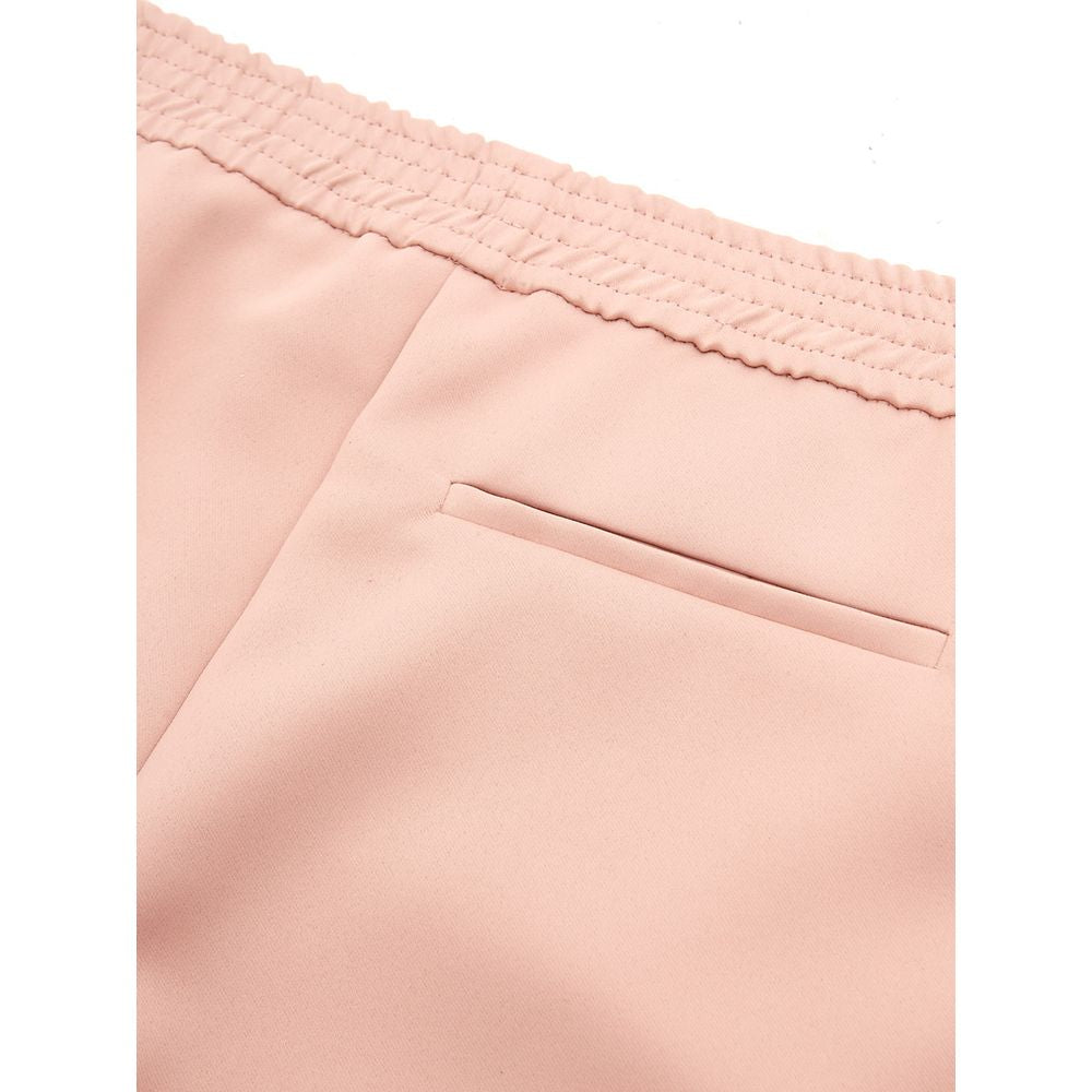 Trousers by Lardini for women in polyester pink features a sculptural silhouette, showcasing a sculptural and long with a sophisticated for a sculptural finish.