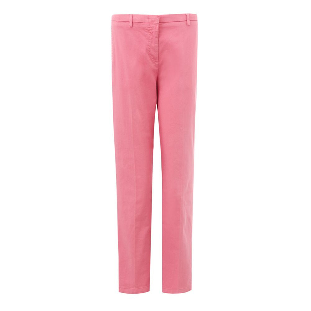 Trousers by Lardini for women in cotton pink features an on trend silhouette, showcasing a sophisticated with a long and for an on trend finish.