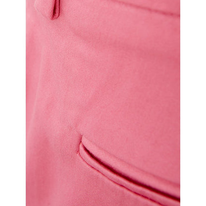 Trousers by Lardini for women in cotton pink features an sartorial silhouette, showcasing a precise and long with a sartorial for a refined look.