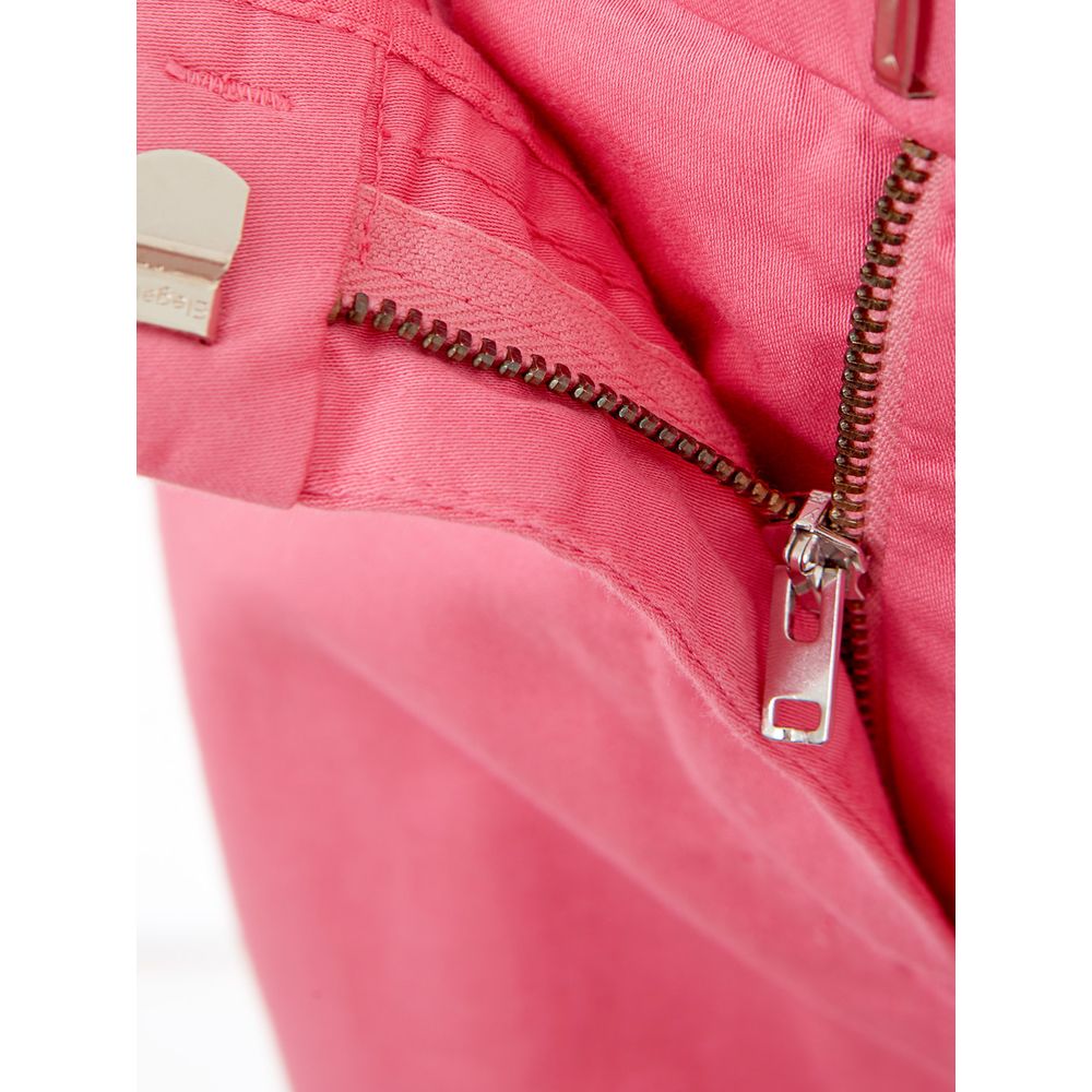 Trousers by Lardini for women in cotton pink features a artisanal silhouette, showcasing a sophisticated with a long and for a artisanal finish.