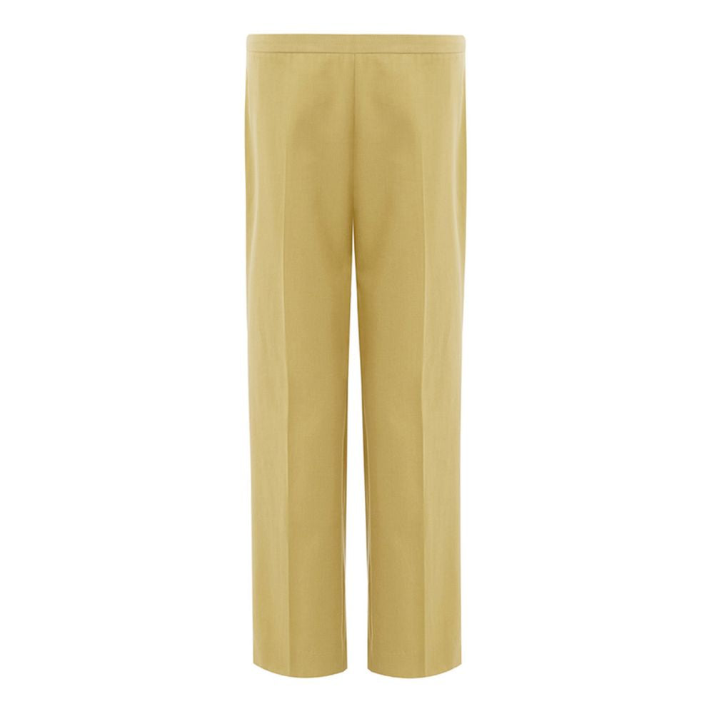 Trousers by Lardini for women in cotton gold features an on trend silhouette, showcasing a sophisticated with a long and for an on trend finish.