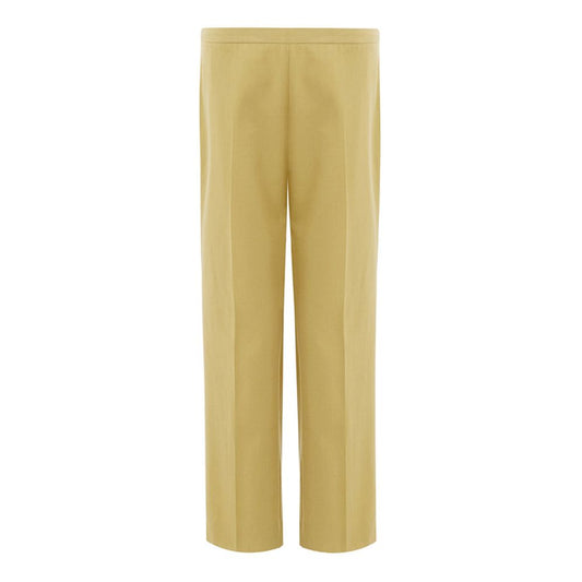 Trousers by Lardini for women in cotton gold features an on trend silhouette, showcasing a sophisticated with a long and for an on trend finish.