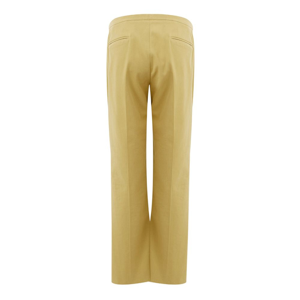 Trousers by Lardini for women in cotton gold features a artisanal silhouette, showcasing a sophisticated with a long and for a artisanal finish.