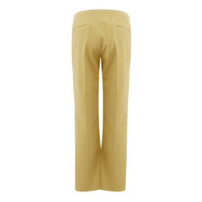 Trousers by Lardini for women in cotton gold features a artisanal silhouette, showcasing a sophisticated with a long and for a artisanal finish.