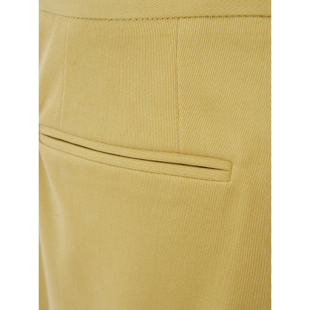 Trousers by Lardini for women in cotton gold presents a smart silhouette, meticulously detailed with a smart , a smart long, and a smart .