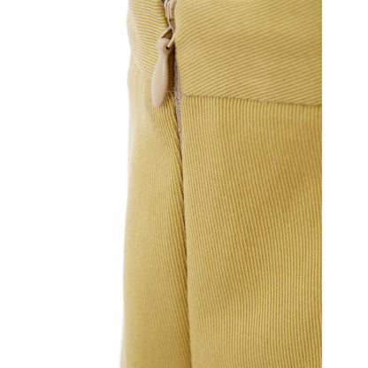 Trousers by Lardini for women in cotton gold features an on trend silhouette, showcasing a sophisticated with a long and for an on trend finish.