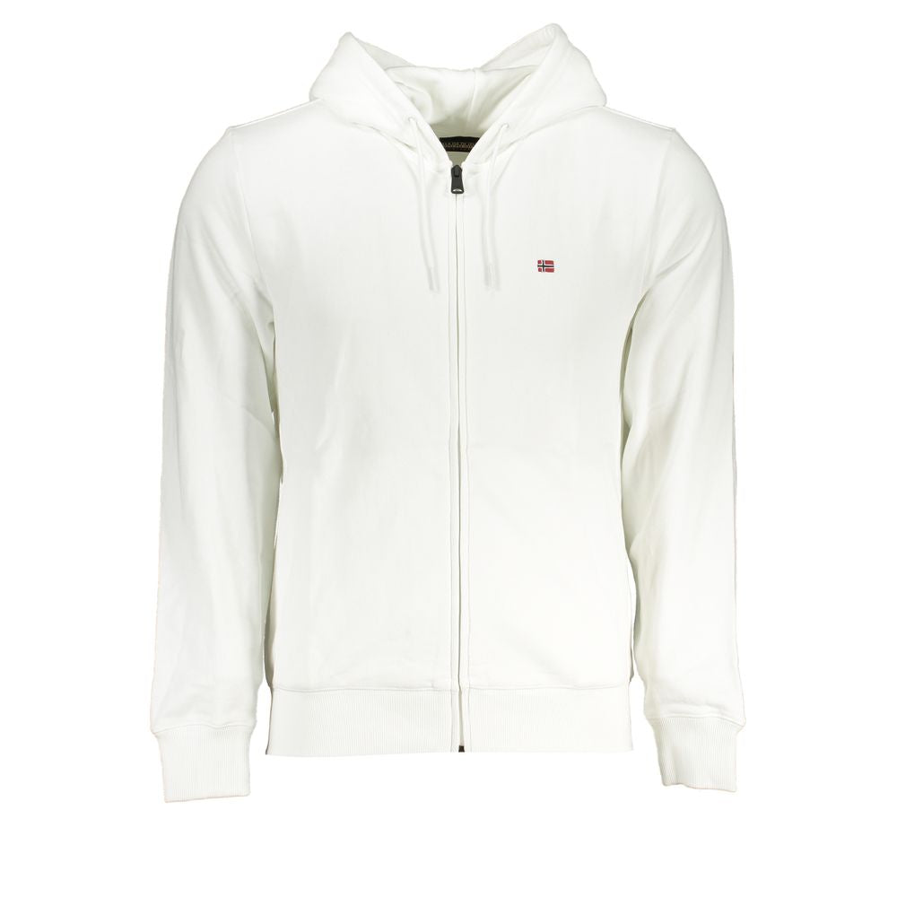 Hooded Sweatshirt Hoodie by Napapijri for men in cotton white features an avant-garde silhouette, showcasing a sophisticated hooded neckline and detail for a truly avant-garde finish.